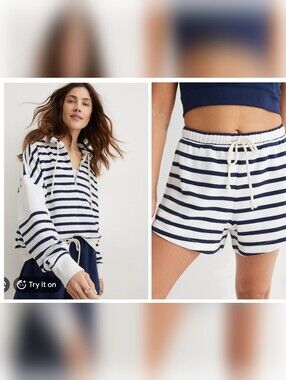 Aerie Restart Quarter Zip Hoodie & High Waisted Short Matching Set